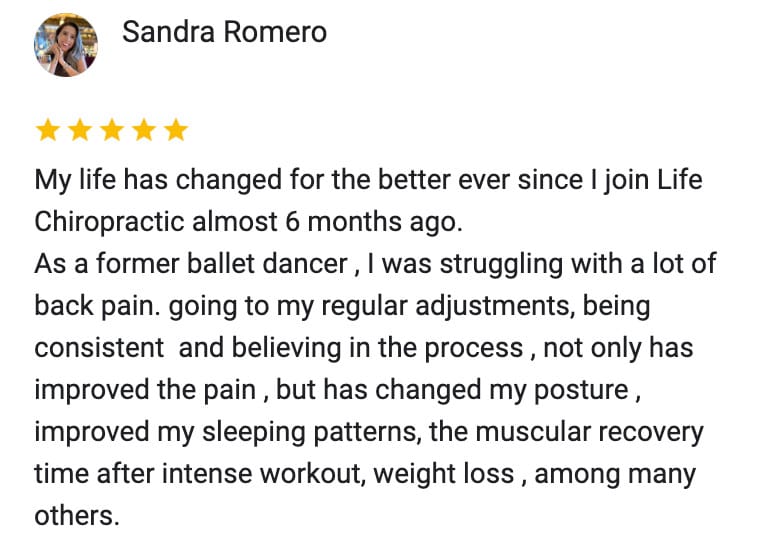 Sandra Romero after chiropractic care